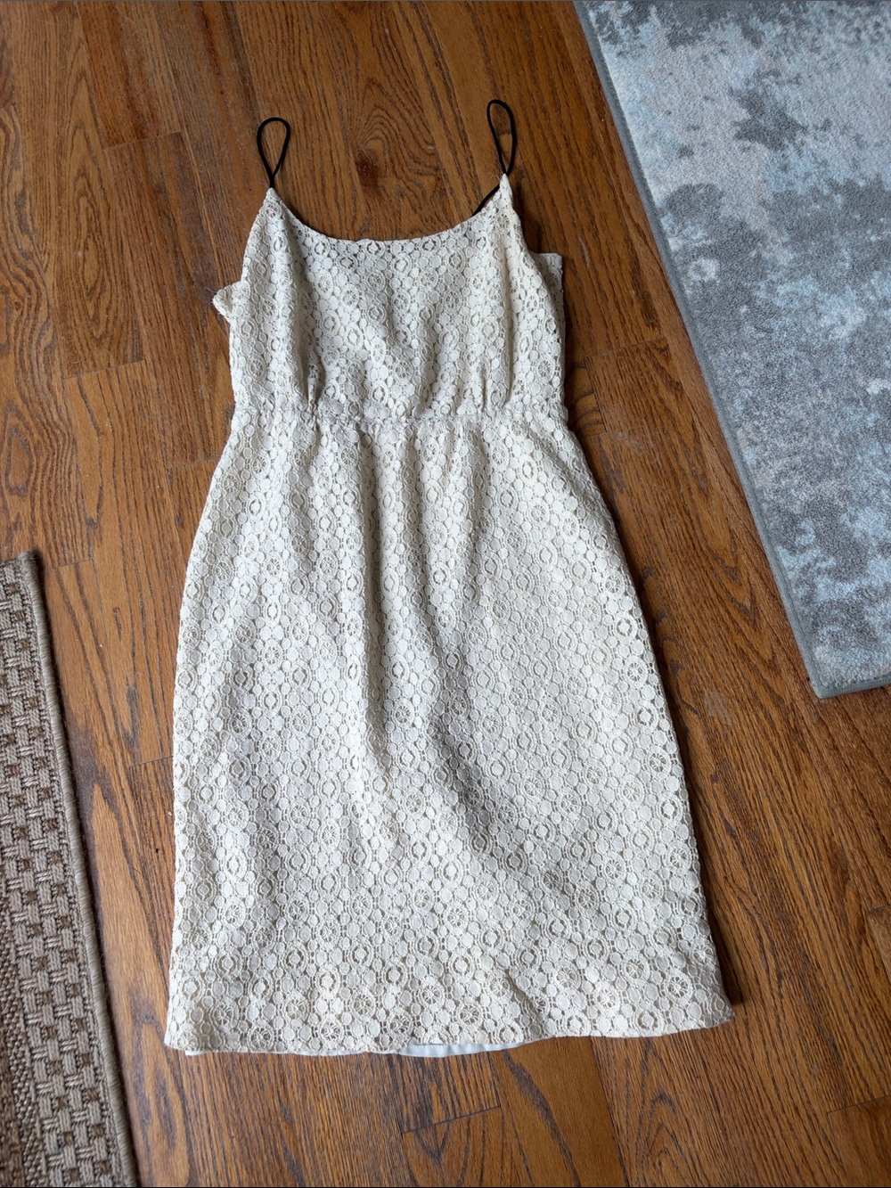 J. Crew Cream Lace Spaghetti-Strap Mini Dress
